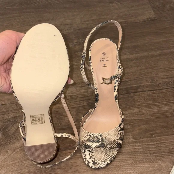 Call It Spring Snakeskin Print Heels - Picture 4 of 8